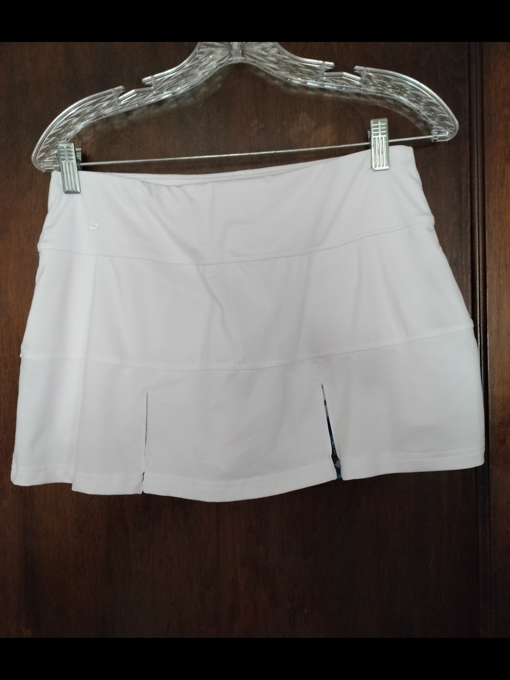 Bollé High Performance White & Blue Geometric Pleated Tennis Skort Size M